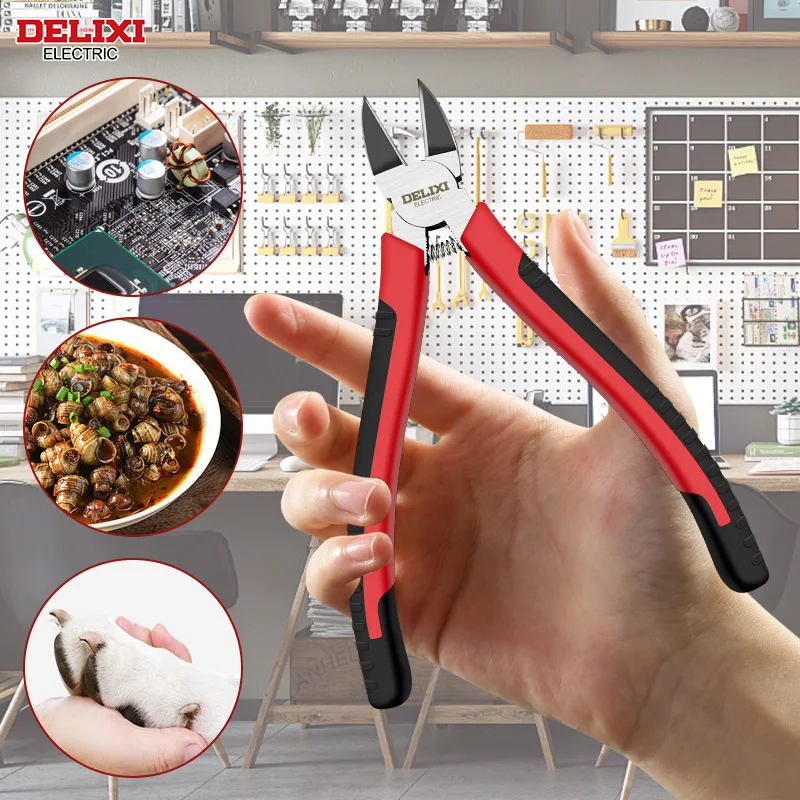 DELIXI ELECTRIC Nozzle Plier 50CRV ChromiumVanadiumSteel CNC PrecisionGrinding Superhard Blade,Cutting Plastic、Electronic Repair