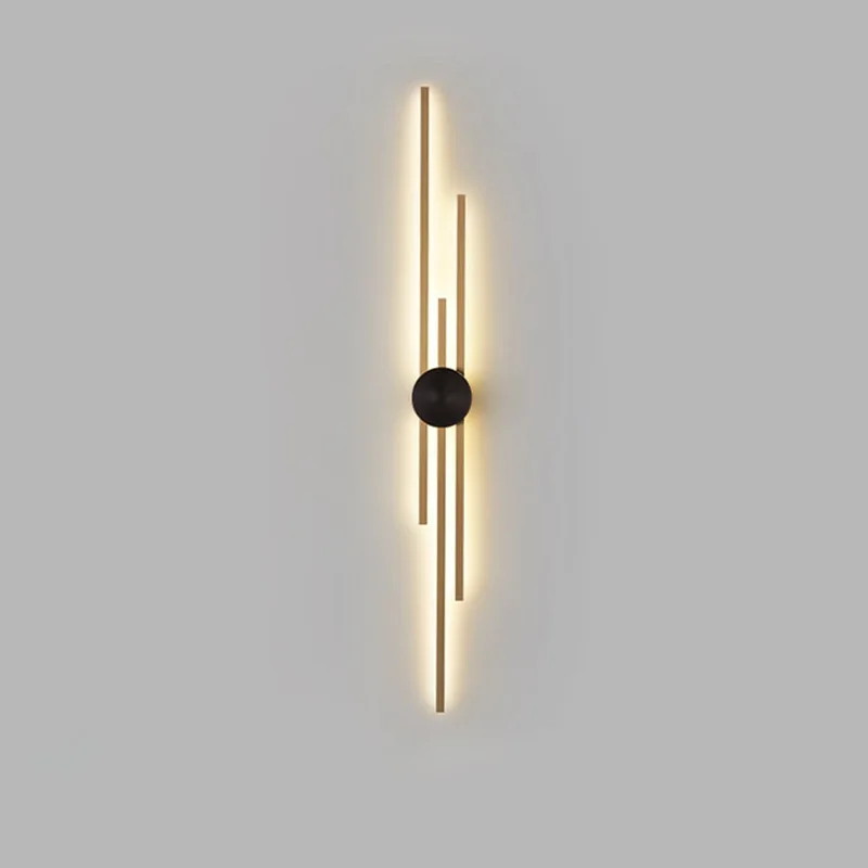 

New all-copper wall lamp, Nordic light luxury long living room TV background wall decorative lamp