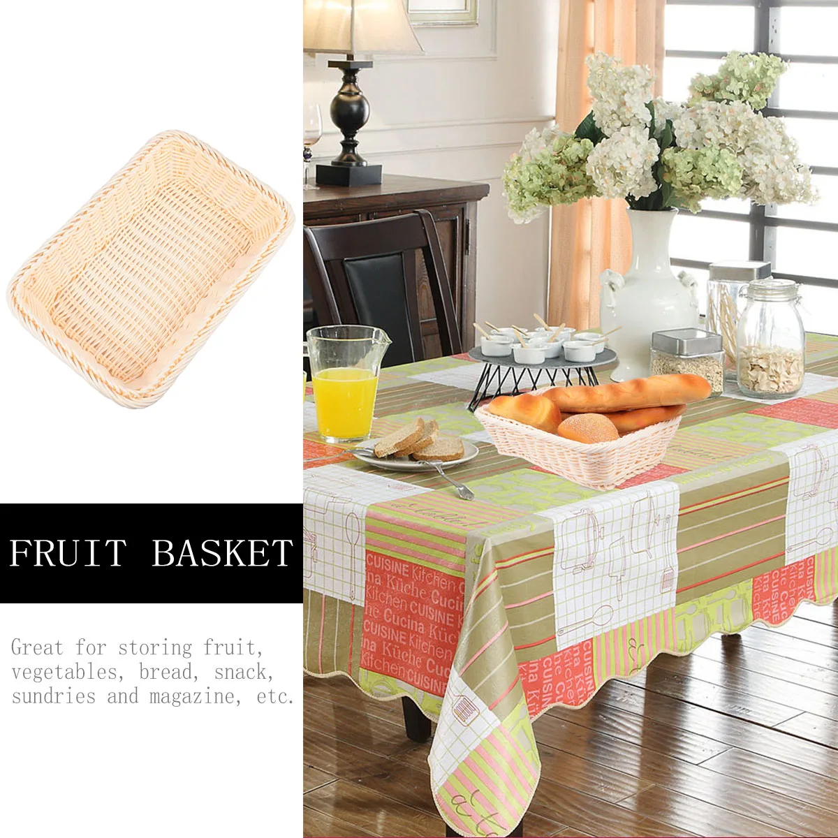 

Exquisite Handcrafted Woven Basket Stylish Fruit Storage Basket Rustic Design for Vegetables and Magazines