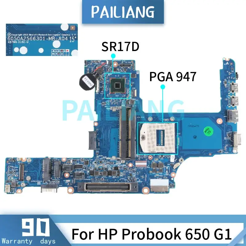 For HP 650 G1 Notebook Mainboard 6050A2566301 SR17D 744016-001 Laptop Motherboard Tested - view 2