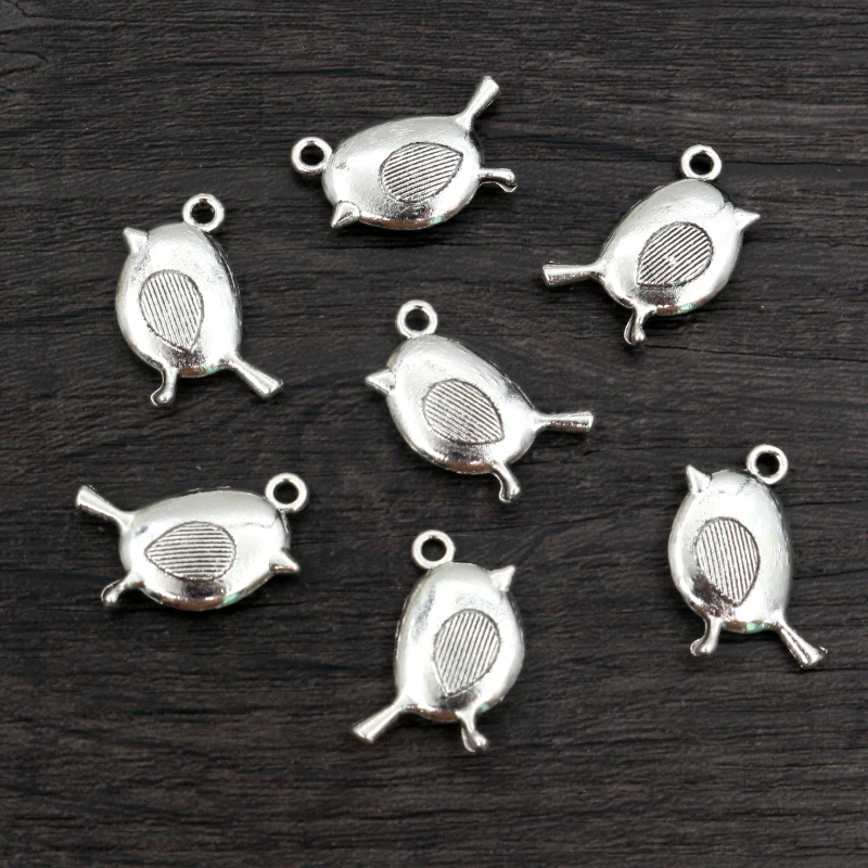 10pcs 19x12mm Bronze Antique Silver Plated Small Cute Bird Handmade Charms Pendant DIY Jewelry Making for bracelet necklace