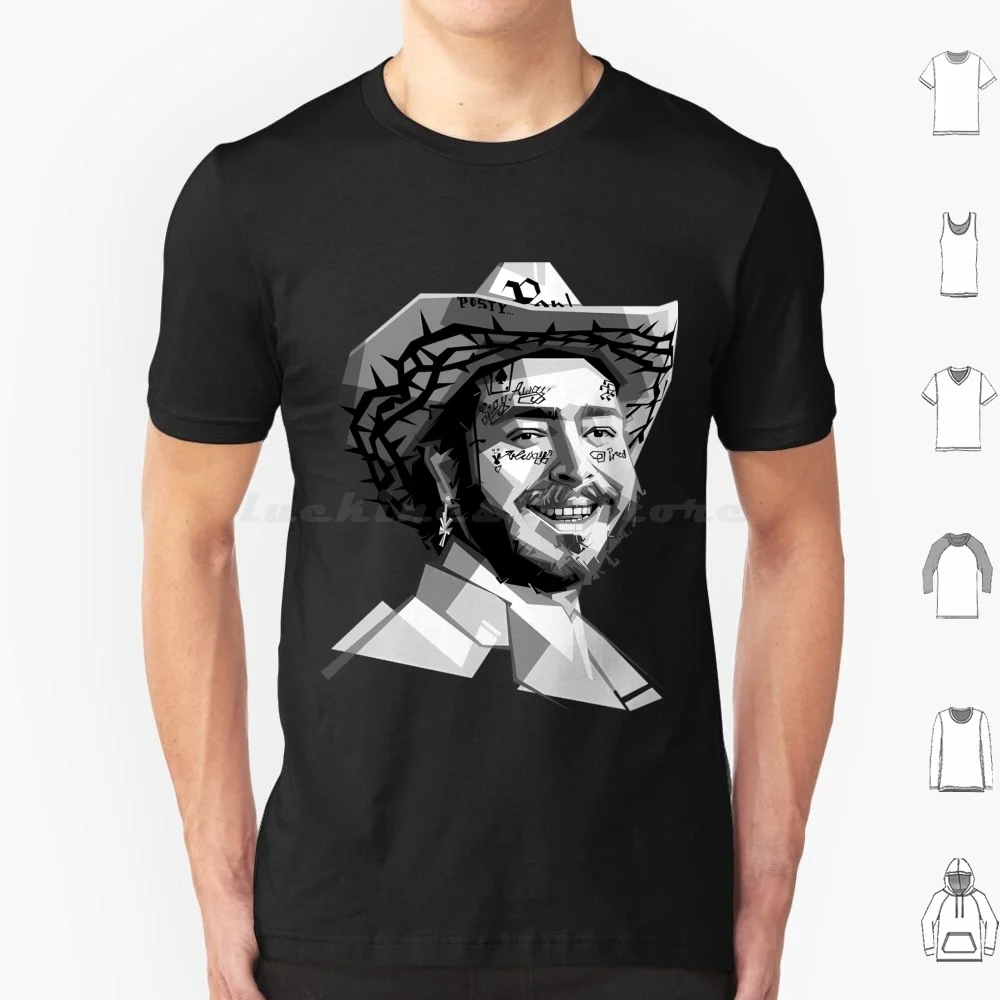 American Rapper Black And White T Shirt Big Size 100% Cotton Austin Richard Post Rapper Guitarist Hiphop Bootleg Parody