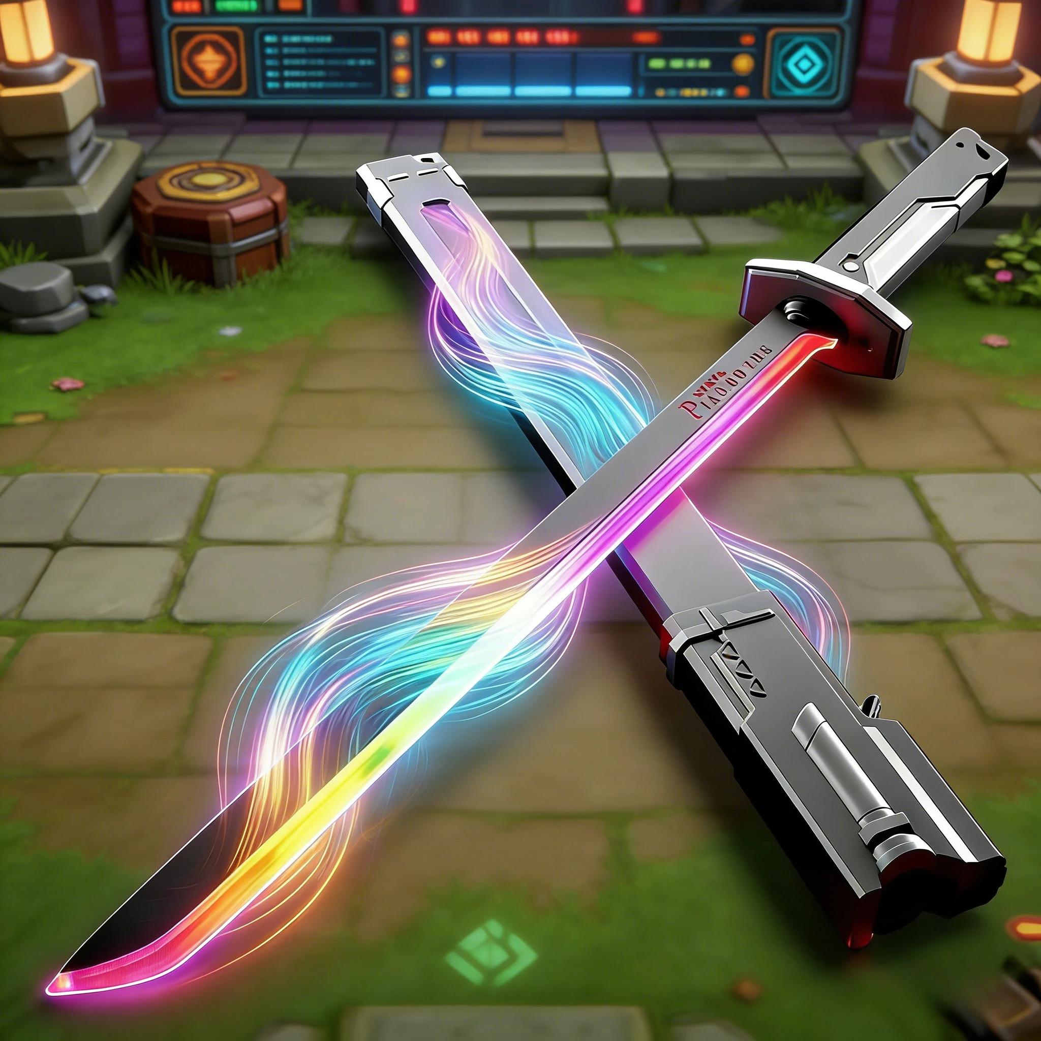 

Игрушечный меч со светящимся искровым лезвием — световой меч для ролевых игр с красочной лентой и дымовыми эффектами (коллекционный)