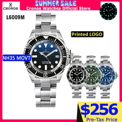 Cronos Automatic Diving Watch Stainless Steel 2000 Meters Water Resistance Professional Diver NH35 L6009M