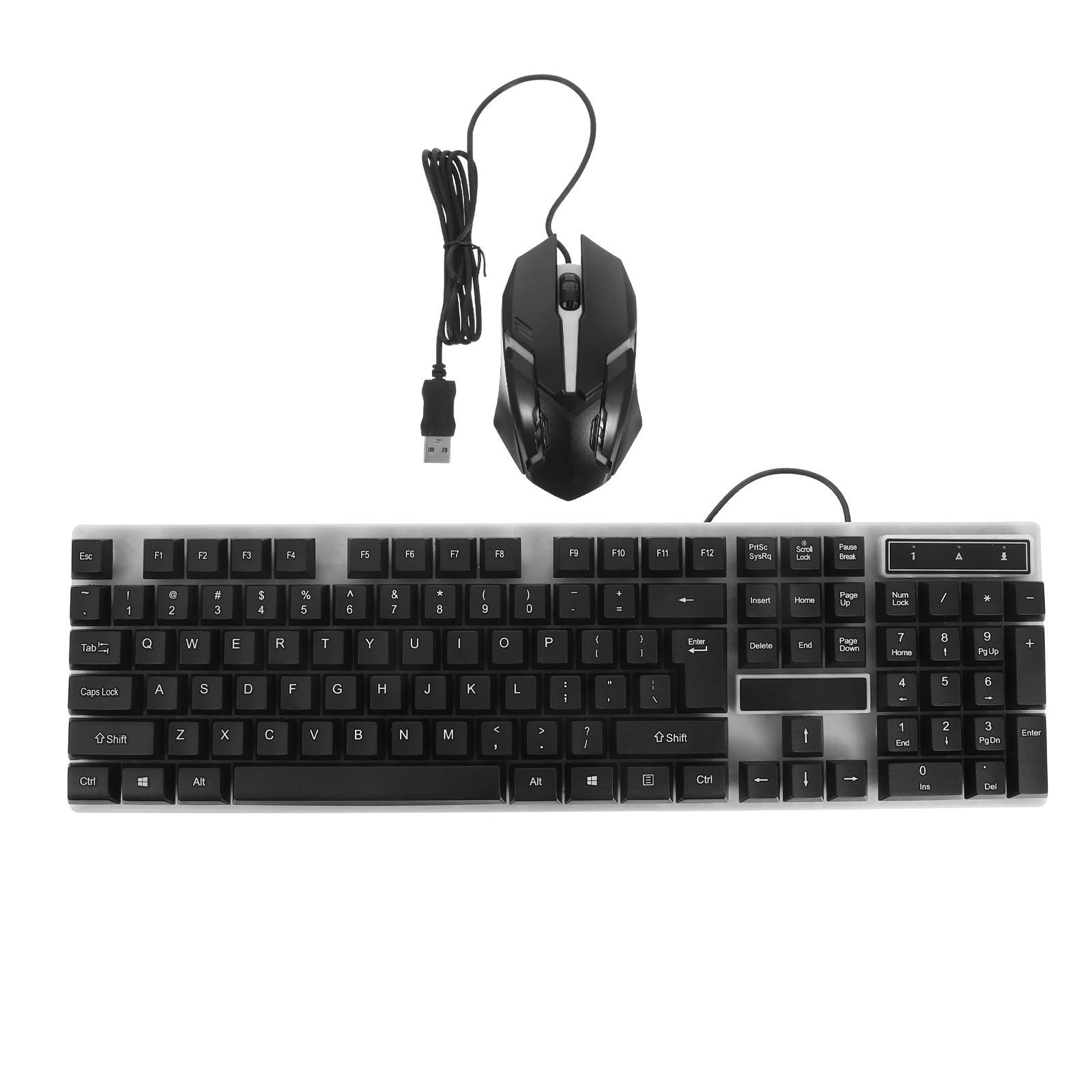 Wired Keyboard Mouse Set Black Floating Keycap Rgb Backlight Draining Hole Ergonomic Game Keyboard Mouse Wired
