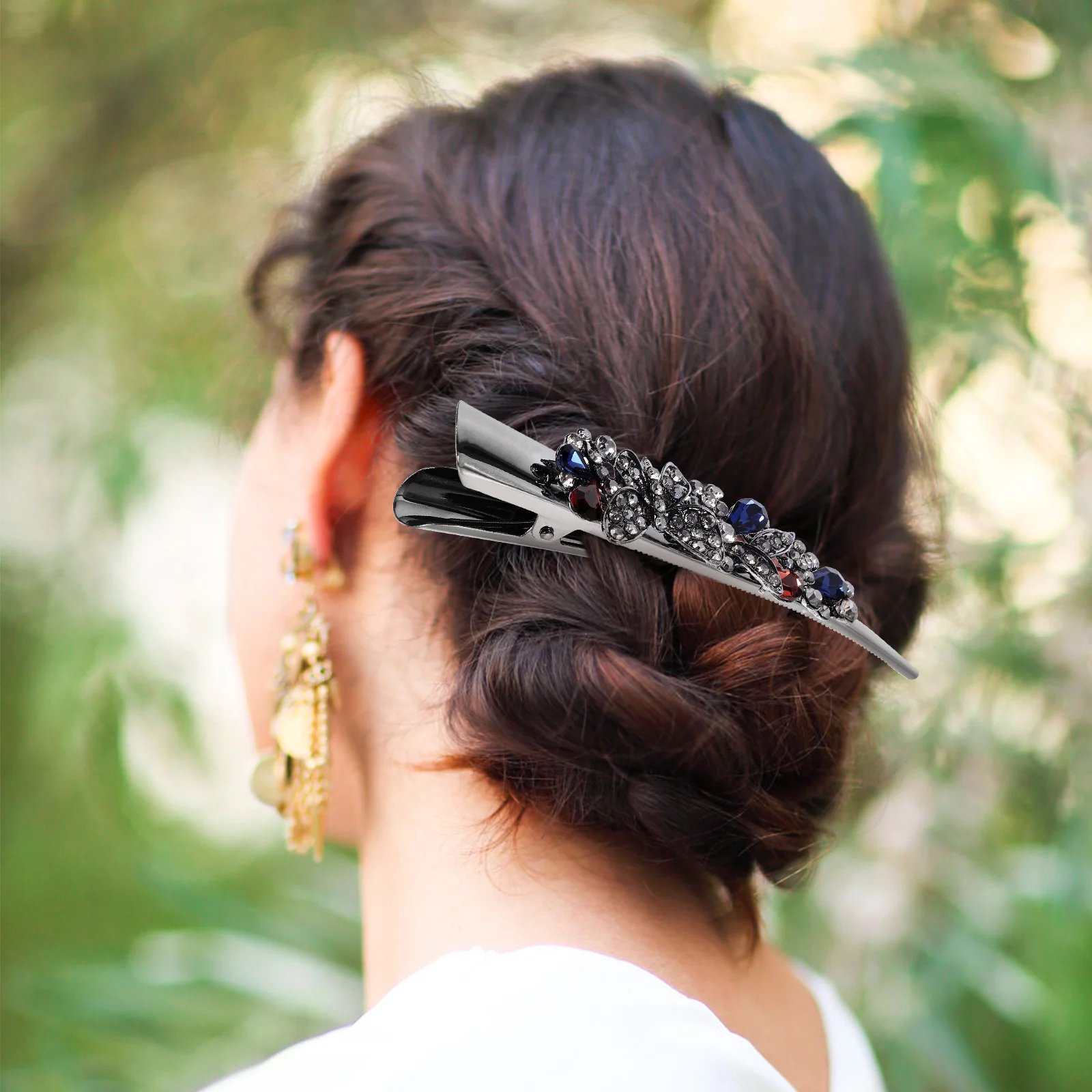 

Retro Bow Hair Clip Butterfly Women Clips for Decorative Barrettes Girls Rhinestone Snap Fine Miss
