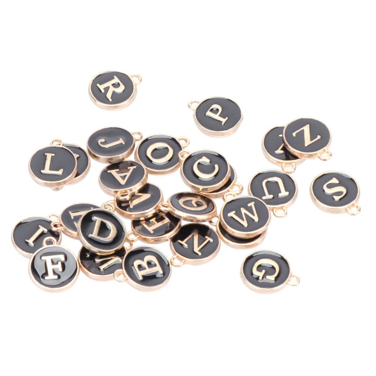 26Pcs Alloy Pendant Trays Blank Pendant Base For Jewelry Maker Christmas Craft Making Charms English Alphabet