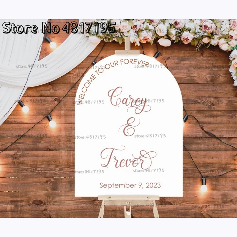 Custom Wedding Signs Wedding Menu Decal Personalized Wedding Wall Sticker Wedding Bar Menu Signature Drinks Arched Wedding Sign