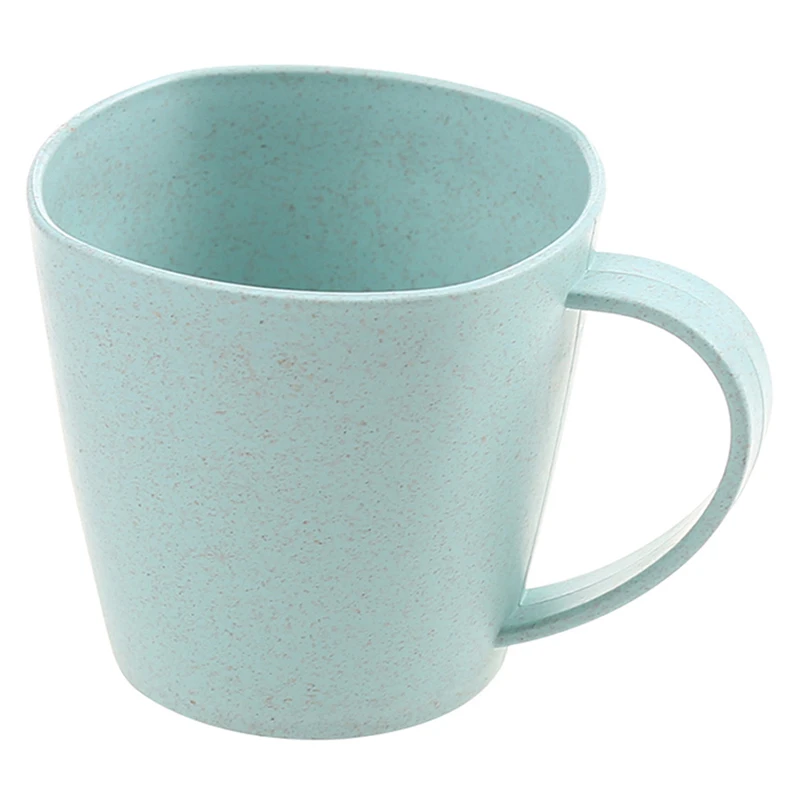 Plastic Eco-Friendly Wheat Straw Cup, Coffee Tea Milk Drink Cup, Toothbrush Cup for Home Bathroom, Juice Mug, 301-400ml