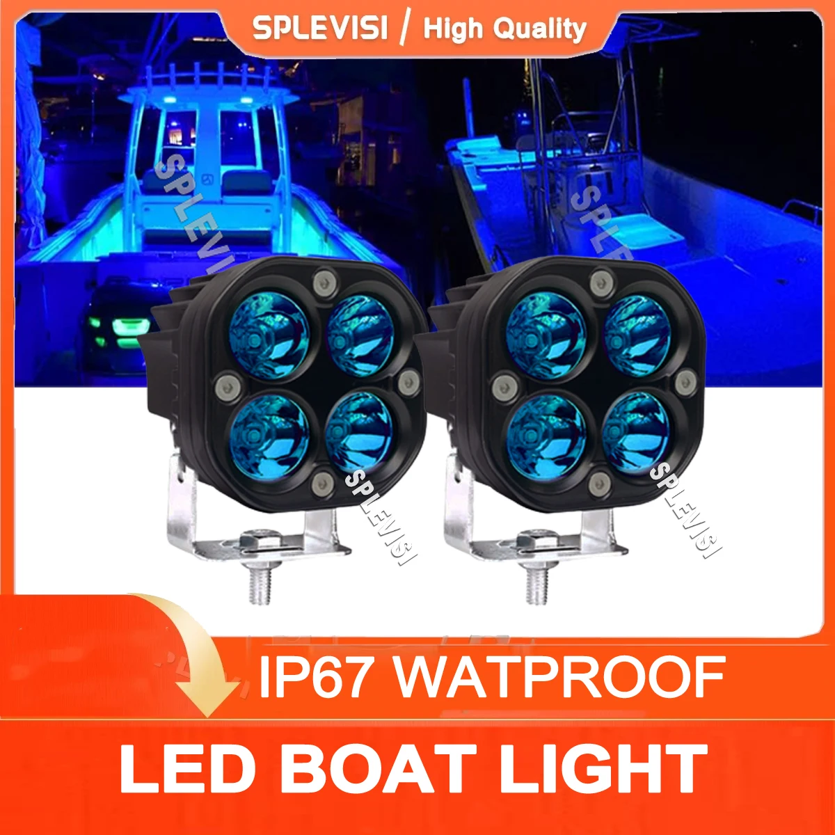 Luces de cubierta de barco marino, luz de cabina de popa, 12v, impermeable, azul, para yate, Pontón, velero, Kayak, luces de navegación de graves