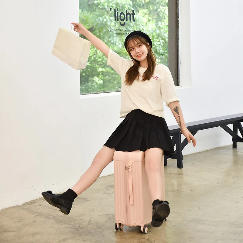 

Gorgeous Wide Handle Suitcase 24" Travel Luggage Rolling Wheels Women Men