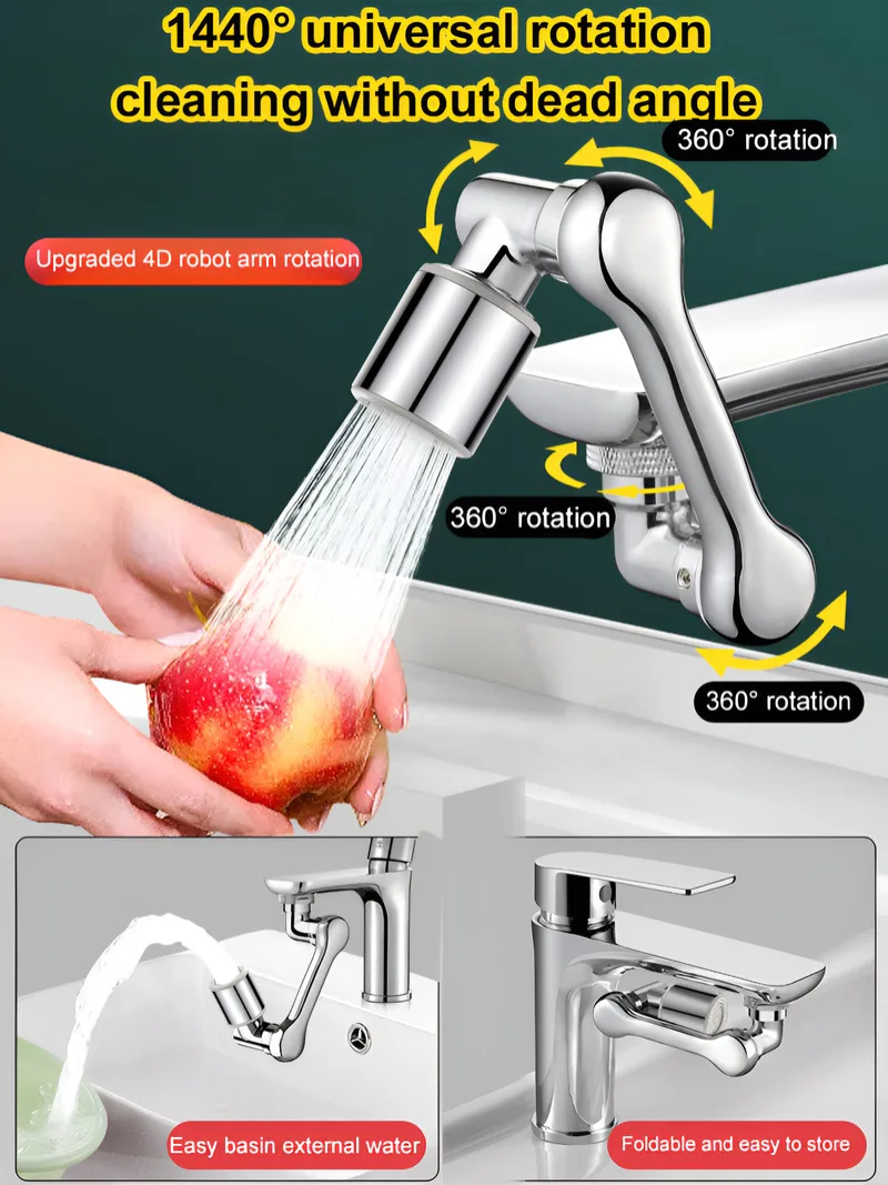 

Germany [Multi-function robot arm telescopic and rotating] Anti-splash faucet [Extension tap rotating] Anti-splash faucet 1440
