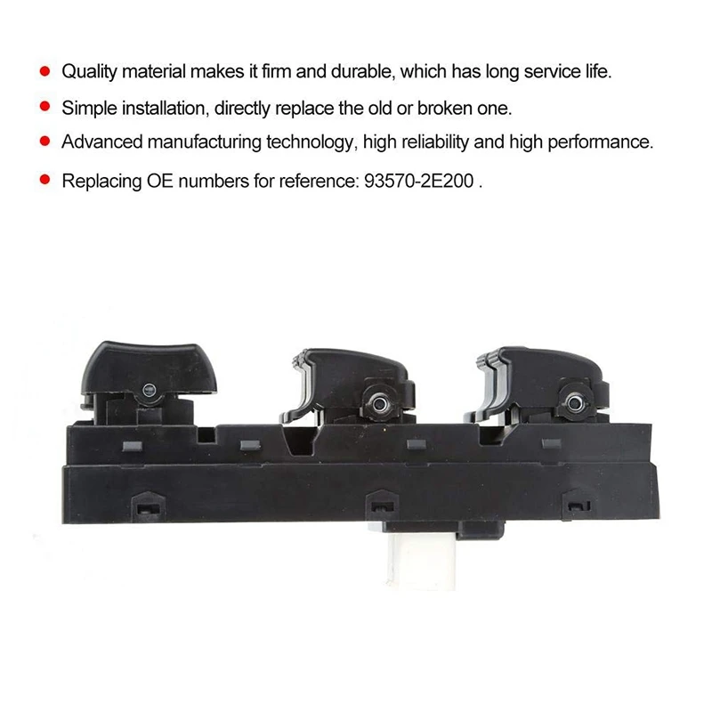 Front Left Side Master Power Window Switch For Hyundai Tucson 2005 2006 2007 2008 93570-2E200 935702E200 Car Accessories