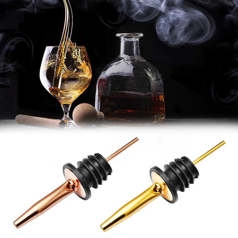 12 قطعة من أدوات سكب الزجاجات الكلاسيكية المصنوعة من الفولاذ المقاوم للصدأ - فوهة مدببة لمدفق الخمور مع أغطية غبار مطاطية،