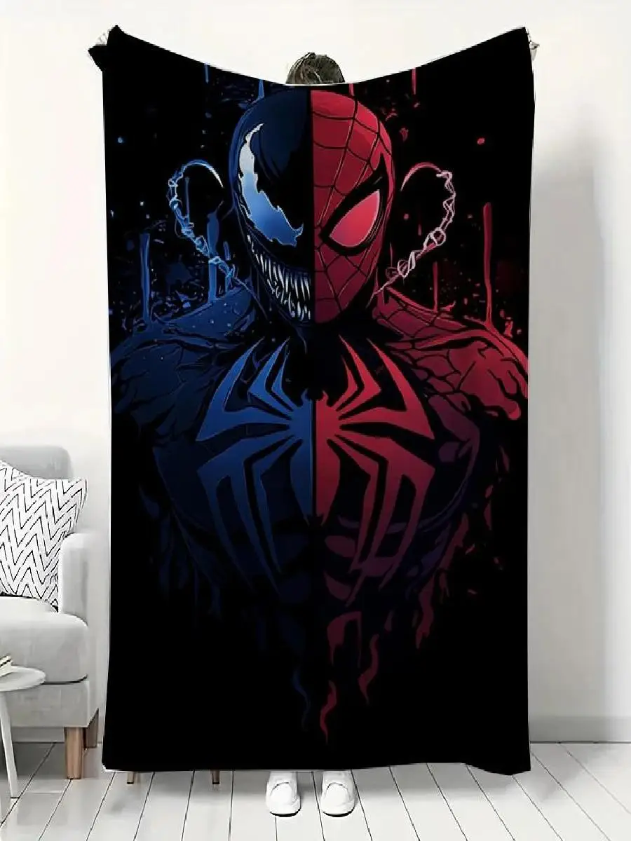 Superhero SpiderMan Iron Man Flannel Throw Blanket Soft Cozy for Kids Adults Couples Camping Home Use