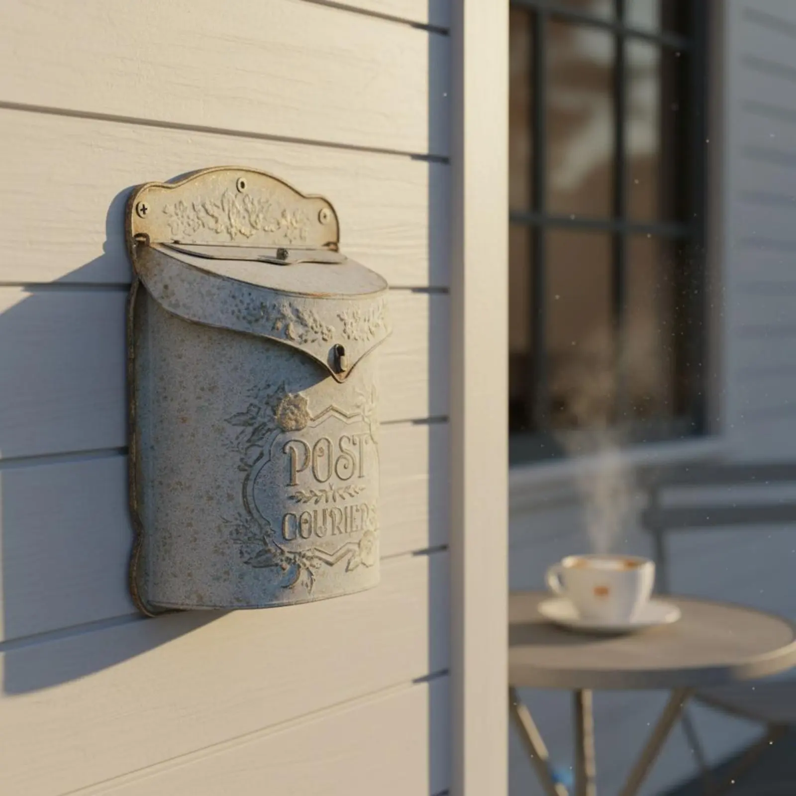 

Retro Iron Mailbox Ornamental Vintage Wall Mailbox Decorative Post Box Large Capacity Outdoor Decor Sturdy Metal for Garden