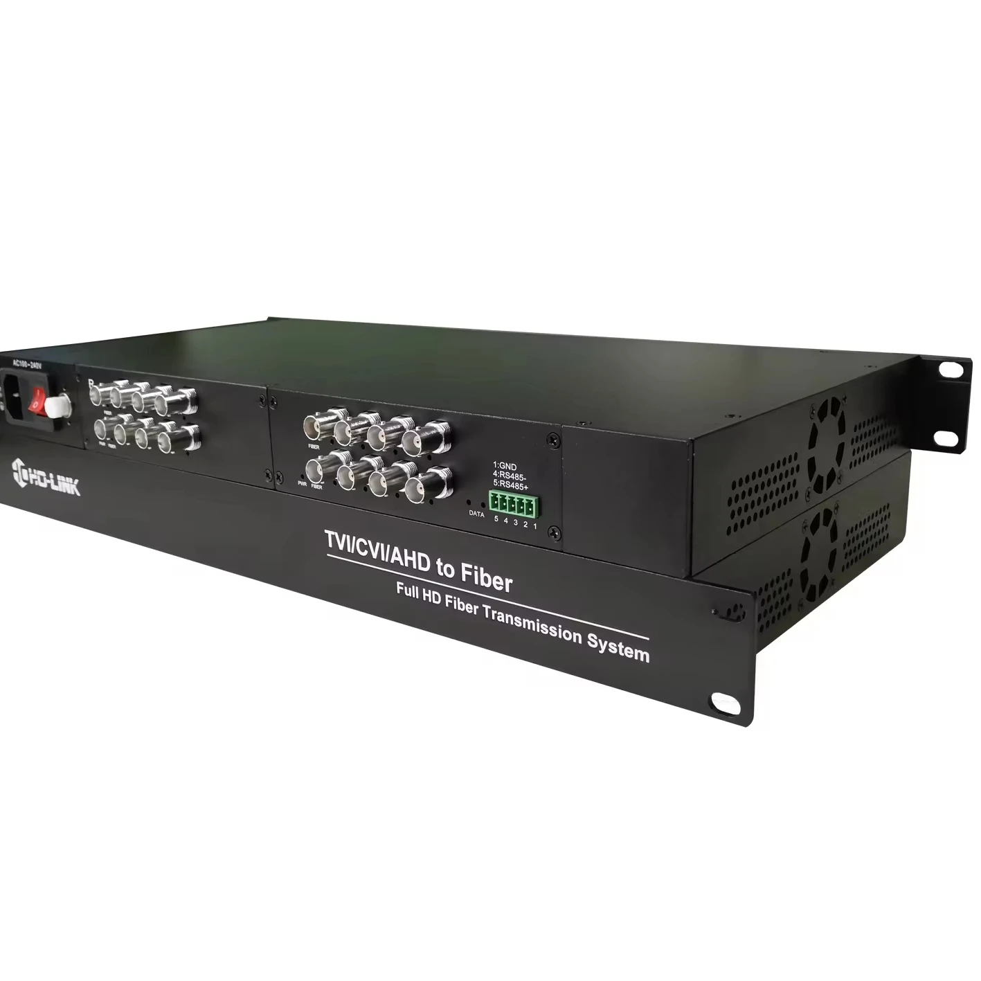 

16 Channel CCTV lossless coaxial HDCVI/TVI/AHD video fiber converter with data
