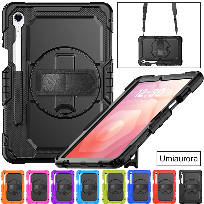 

Для Samsung Tab S7 S8 S9 S10 FE Plus 13,1 "SM-X620 X820 S11 11-дюймовый SM-X730 Чехол с ремешком на руку и подставкой для планшета Противоударный прочный чехол