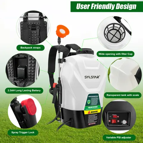 4.2 Gallon Backpack Sprayer Battery Powered,100 PSI Electric Garden Sprayer Works with Makita 18V Battery,Weed Lawn Yard Spraye