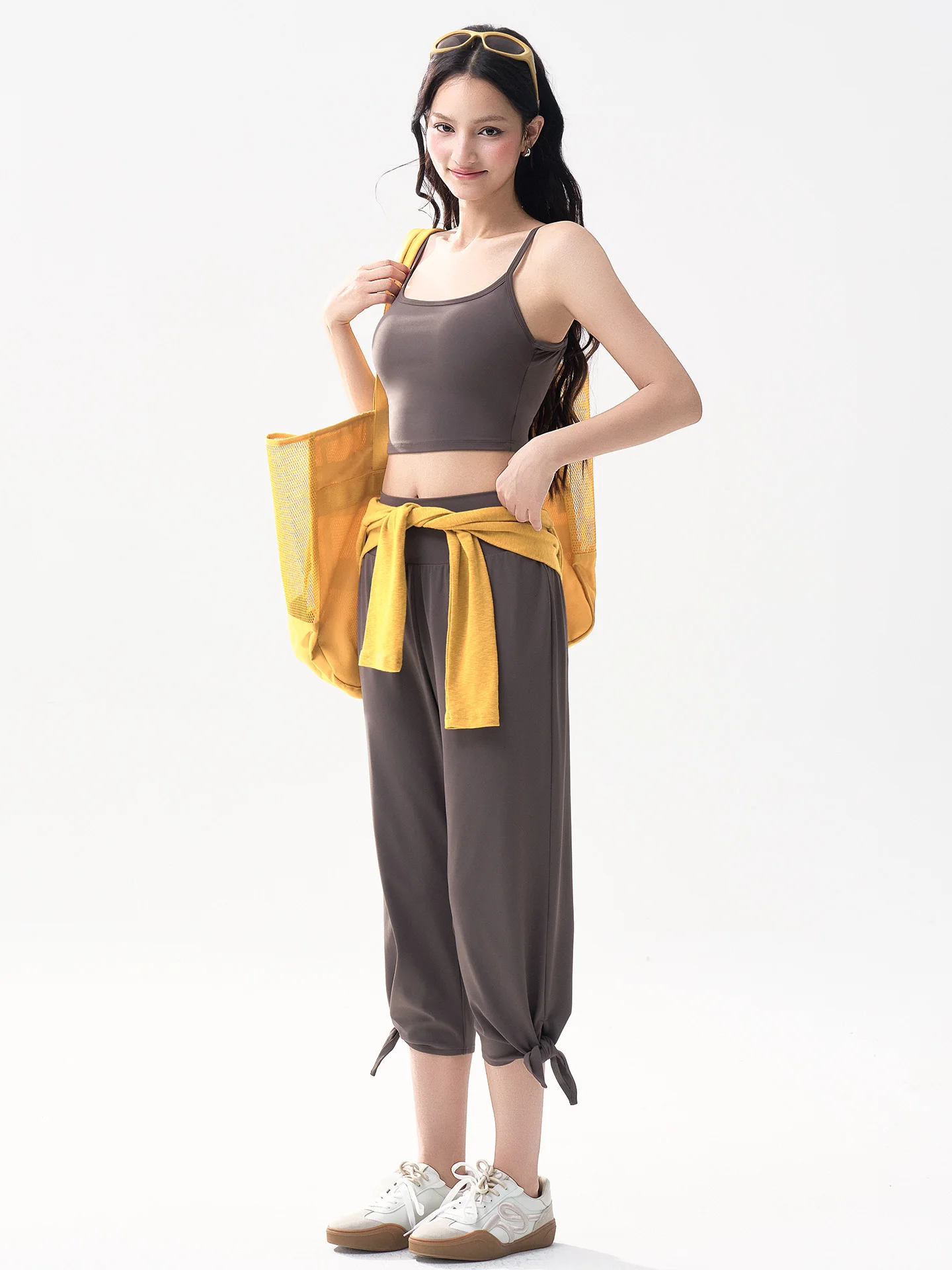 

High Waist Yoga Pants Women's Cloud Sensation Soft Drapey Slimming Sports Nine Points Dance Training Straight Leg Pants