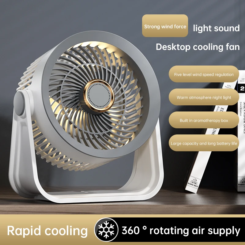 Настольный вентилятор Вентилятор циркуляции воздуха USB Перезаряжаемый Открытый Кемпинг Портативный настенный небольшой вентилятор с высоким ветром для студенческого домашнего использования