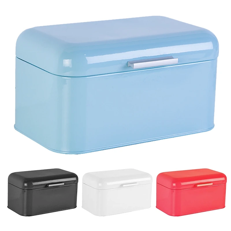 

Solid Color Retro Bread Bin Box Kitchen Storage Container For Snacks Food Storage Box Home Decoration