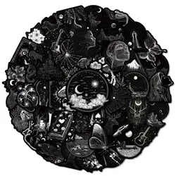 10/50Pcs Aesthetic Black White Gothic Graffiti Stickers Skull DIY Motorcycle Laptop Phone Helmet Car Stationery Cool Decals Toys