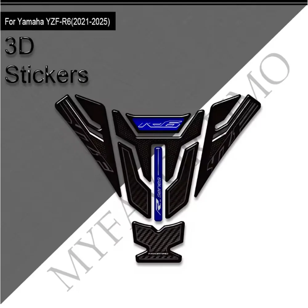 

Motorcycle For Yamaha YZF-R6 YZFR6 YZF R6 Tank Pad TankPad Cap Grips Gas Fuel Kit Knee Stickers Decals Protection 2017 - 2025