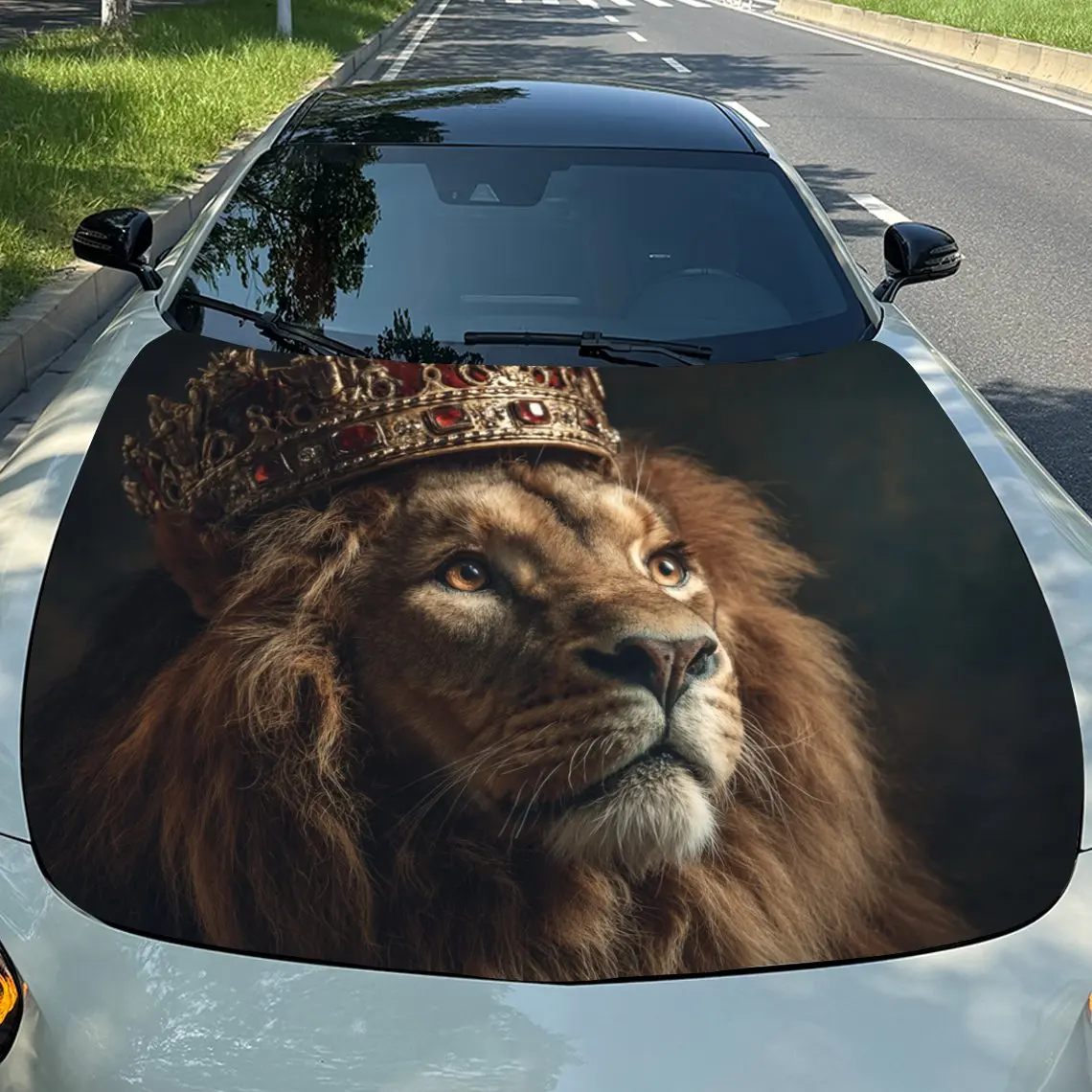 

The Lion King In The Dark Stickers For Car Hoods, Stickers For Decorating Car Covers, And Vinyl Wraps Suitable For Cars, SUVs An