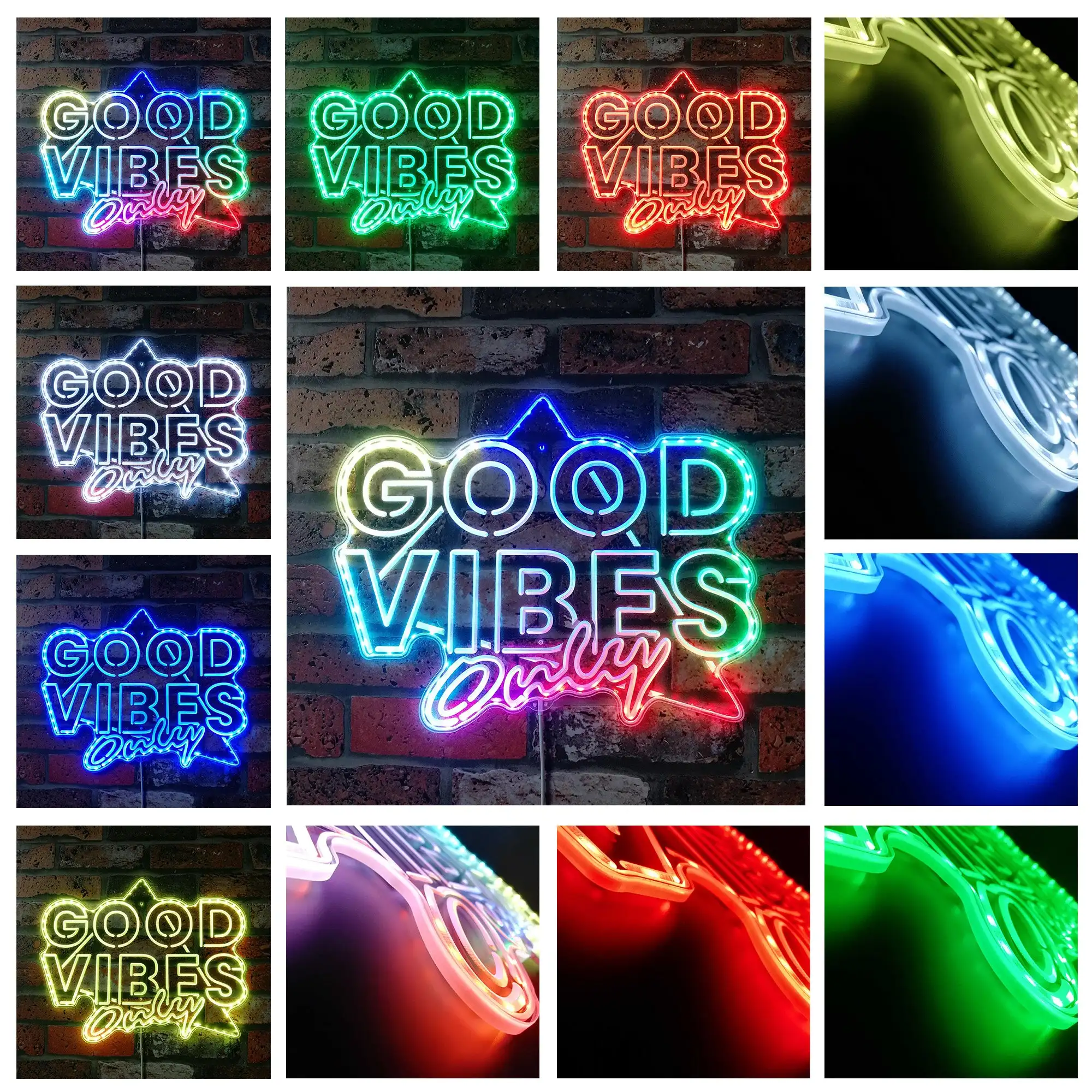 Good Vibes Only RGB Dynamic Glam LED Sign st06-fnd-i0234