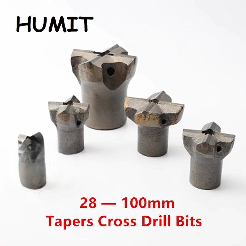 Hard Alloy Rock Cross Cinzel Bocados de Perfuração Taper Cinzel Core Drill Tips para Mining Tunnel Stone 10 Pcs 28100 mm