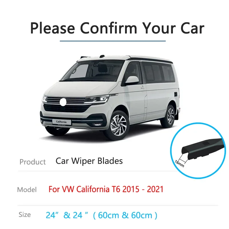 フォルクスワーゲンVW用フロントおよびリアワイパー,ウィンドウブラシ,フロントガラスアクセサリー,ウィンドウブレード,カリフォルニアt6 2015-2021