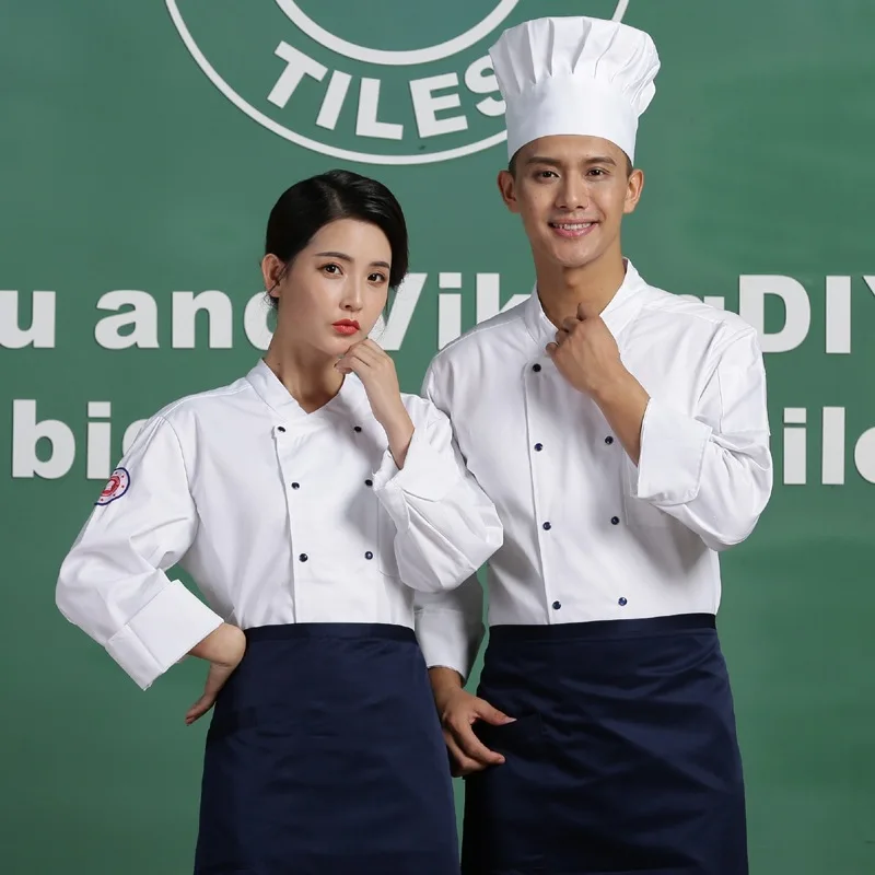 

C601 Chef's Uniform Plus Size Kitchen Jacket White Hotel Uniform Summer Restaurant Waiter Workwear