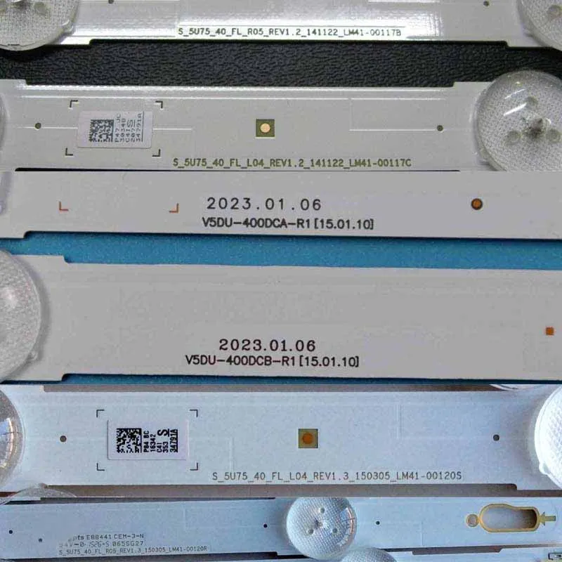 TV LED Array Bars V5DU-400DCA(B)-R1 Backlight Strip S_5U75_40_FL_L04/R05_REV1.2 LM41_00117C(B) LM41-00120S(R) Lanes Bands  Plank