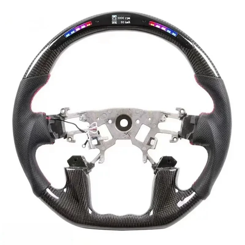 Leather Car Steering Wheel For Nissan Patrol Y62 2012-2023 Flat Bottom Steering Wheel Modification Car Accessories Customized