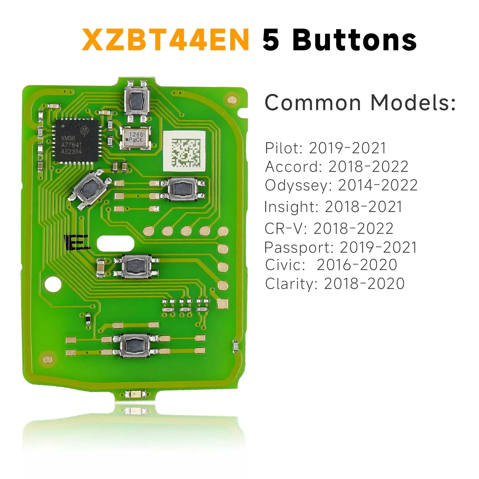 Xhorse-XZ Smart Key PCB para Honda Pilot Insight Accord Civic Odyssey CR-V Passaporte Clareza, XZBT42EN XZBT21EN XZBT40EN XZBT43EN