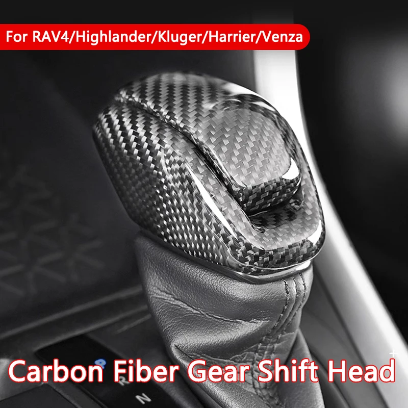 

Real Carbon Fiber Car Gear Shift Knob Replacement Fit For Toyota RAV4 Highlander Kluger Harrier Venza Accessories Gear Head Knob