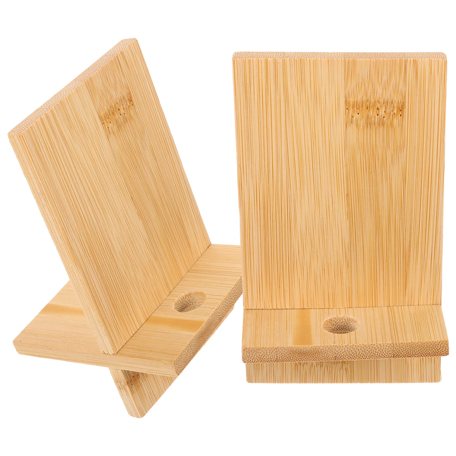 

2 Pcs Wooden Cell Phone Holder Universal Smartphone Stand Tablet Mount Scratch Proof Slide Resistant Desk Accessory