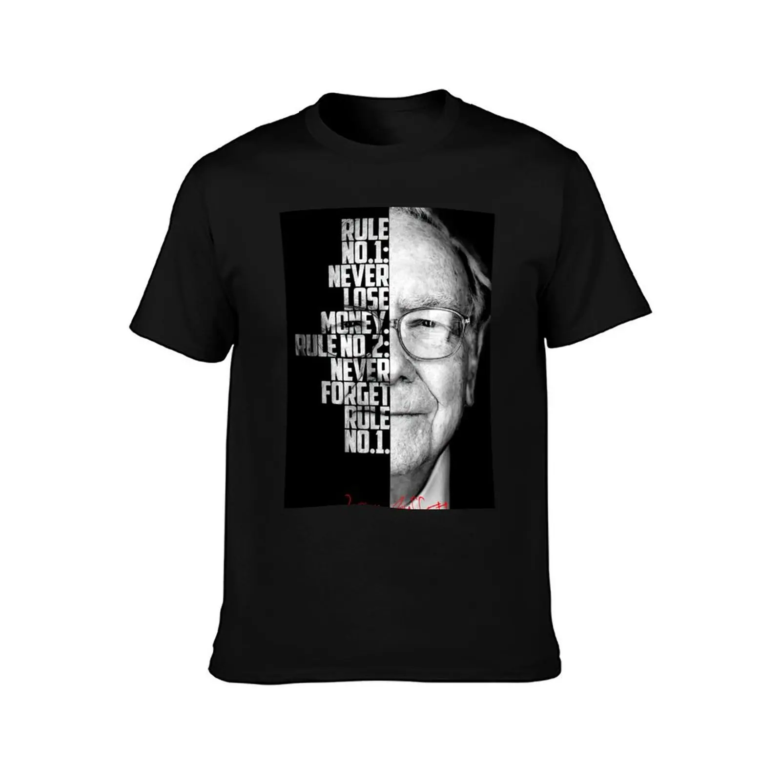 Black and white WArren Buffet Entrepreneur quote. T-Shirt Casual Lightweight Short Sleeve Top T-Shirt