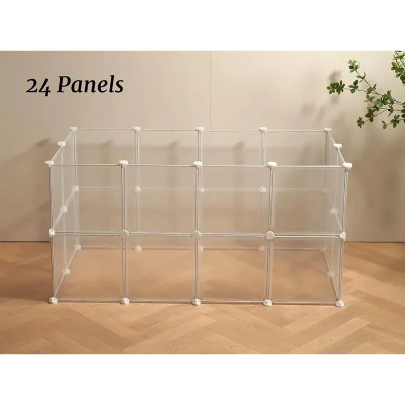 

Transparent Clear Small Animal Playpen, Guinea Pig Cages, Puppy Dog Playpen, Pet Playpen, Rabbit Bunny Indoor Outdoor Fence Pen