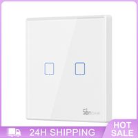 SONOFF T2 US TX Wifi Smart Wall Light Switch Timer 2Gang Support Voice/APP/Touch Control Works With Alexa Google Home IFTTT