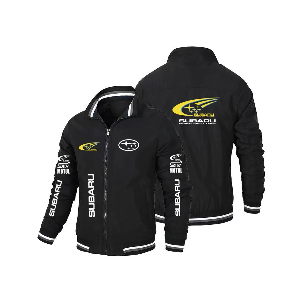 SUBARU motorcycle windproof riding suit, motorcycle retro workwear printed jacket, men's spring and autumn trendy men's lapel ca