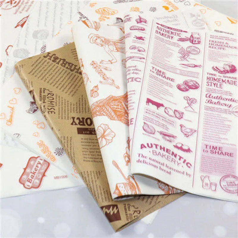 

50pcs Food Packaging Wax Paper Wrapping For Cake Sandwich Nougat Snack Oil-proof Baking Party Tools