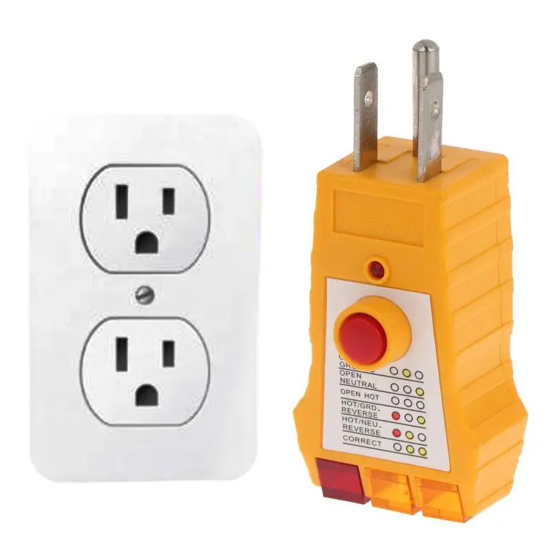 Compact Design Electrical Fault Detector Comprehensive Wiring Check GFCI Detection Outlet 3Pin Circuit Tester Safety Checking