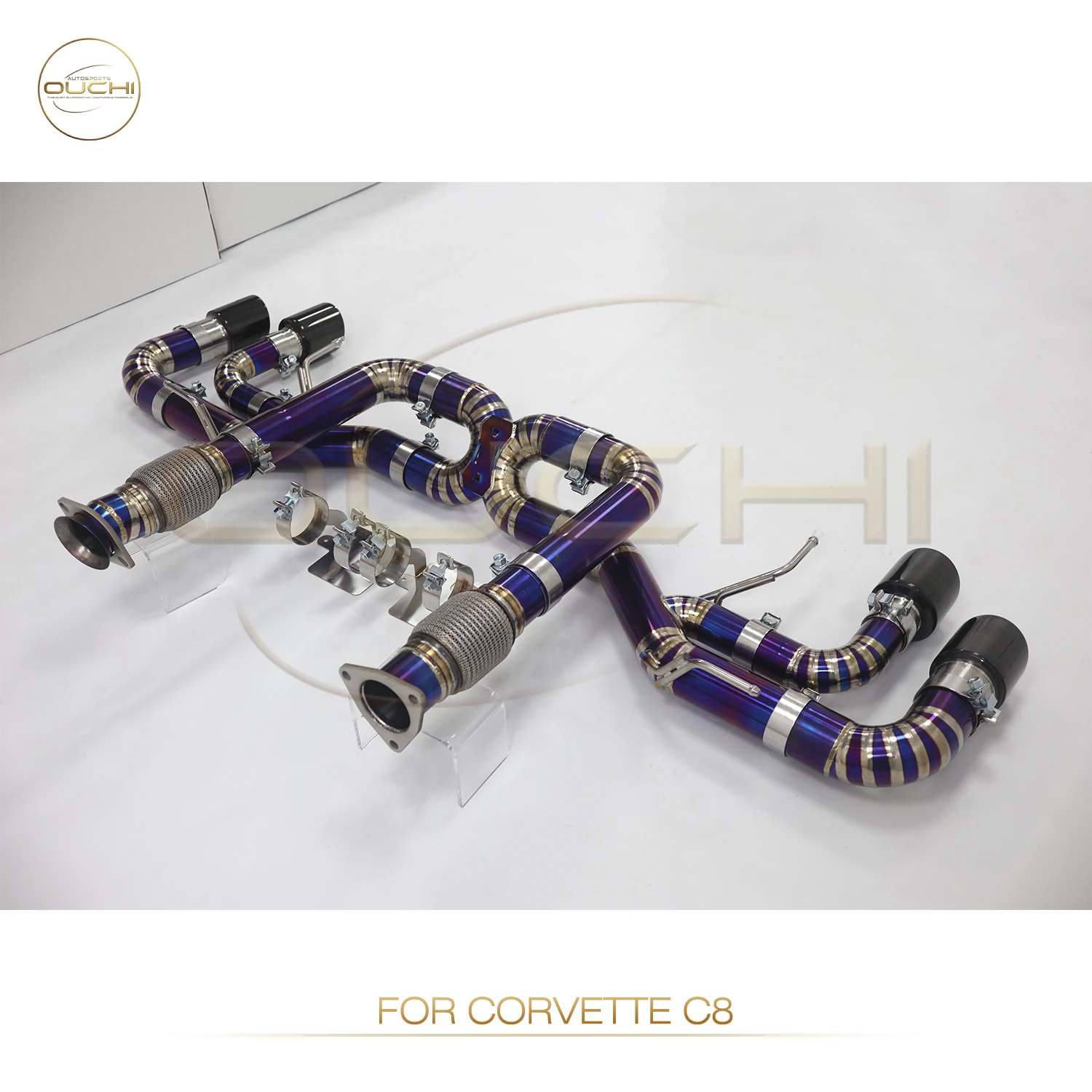 for  OUCHI  High Quality Titanium Alloy Exhaust Catback For Corvette C8 6.2L V8 2020-2023 With Muffler Valves Car Accessories Pi