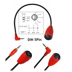 MIDI DIN 5pin do TRS 90 stopni łokcia 3.5 Mm 3.5mm publiczne do DIN 5P męskie wtyk Audio do MIDI Adapter Audio kabel 0.5m 1.5m