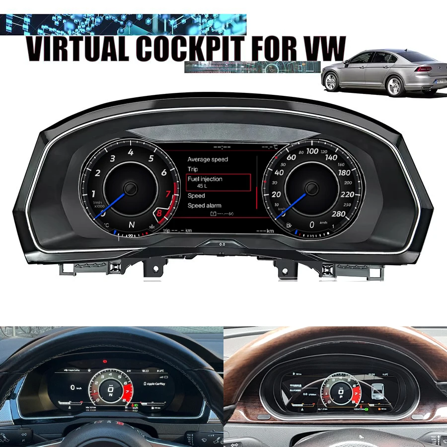 12.3\'Digitale Virtuale Cockpit Tachimetro Per VW PASSAT B7 B8 Golf 6 7 MK7 Tiguan Scirocco Jetta T6 Cruscotto Strumento Cluster