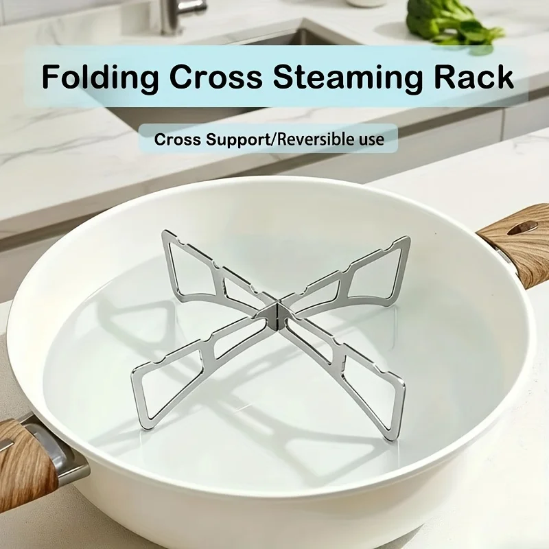 

Stainless Steel High Temp Folding Steaming Rack Portable Waterproof for Camping Outdoor Cooking Easy to Clean Durable