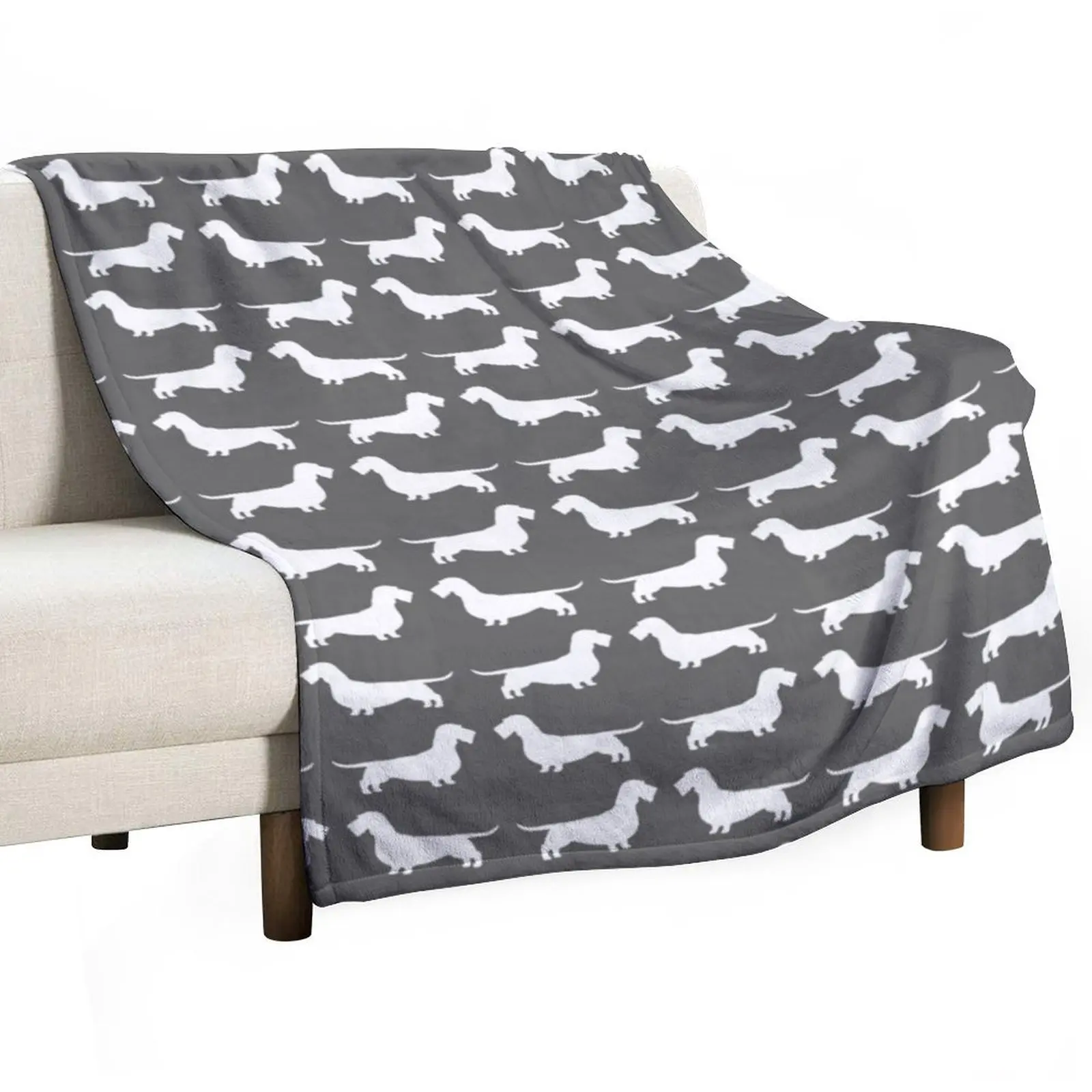 

Wire Haired Dachshund White Wiener Dog Silhouette(s) Throw Blanket blankets ands Kid'S Stuffeds blankets and throws Blankets