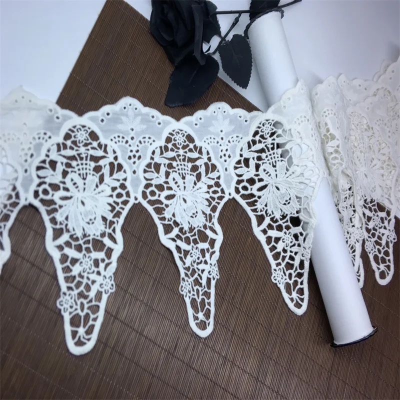 Emboridered Lace Fabric Cotton Guipure Lace Trim Garment Sewing Fabrics Materials